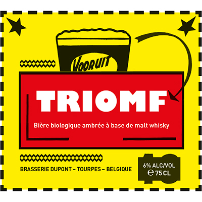 5410702001352 Triomfbier Vooruit<sup>1</sup> - 75cl Bière biologique refermentée en bouteille (contrôle BE-BIO-01) Sticker Front